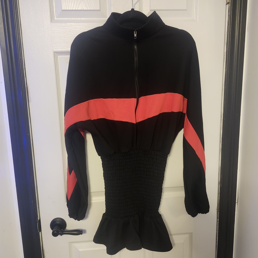 Stylish Black and Red Long Sleeve Dress